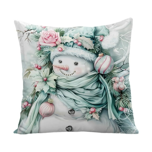 Luoshdecor Christmas Pillow Cover ,Xmas Gift,Christmas Theme Winter Decorative Throw Pillowcase for Indoor Bedroom Couch Decor 18X18 in