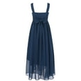 thumbnail image 2 of CHICTRY Kids Girls Flower Dress Ruched Bodice Irregular Chiffon Dresses Princess Party Maxi Gown Navy Blue 6, 2 of 7