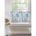 thumbnail image 4 of Blue Jellyfish Octopus 2 Panel Kitchen Curtains for Small Windows, Beach Nautical Ocean Coral Seahorse Bathroom Tier Curtain, Short Window Treatment for Bedroom/Living Room 55"x24", 4 of 6