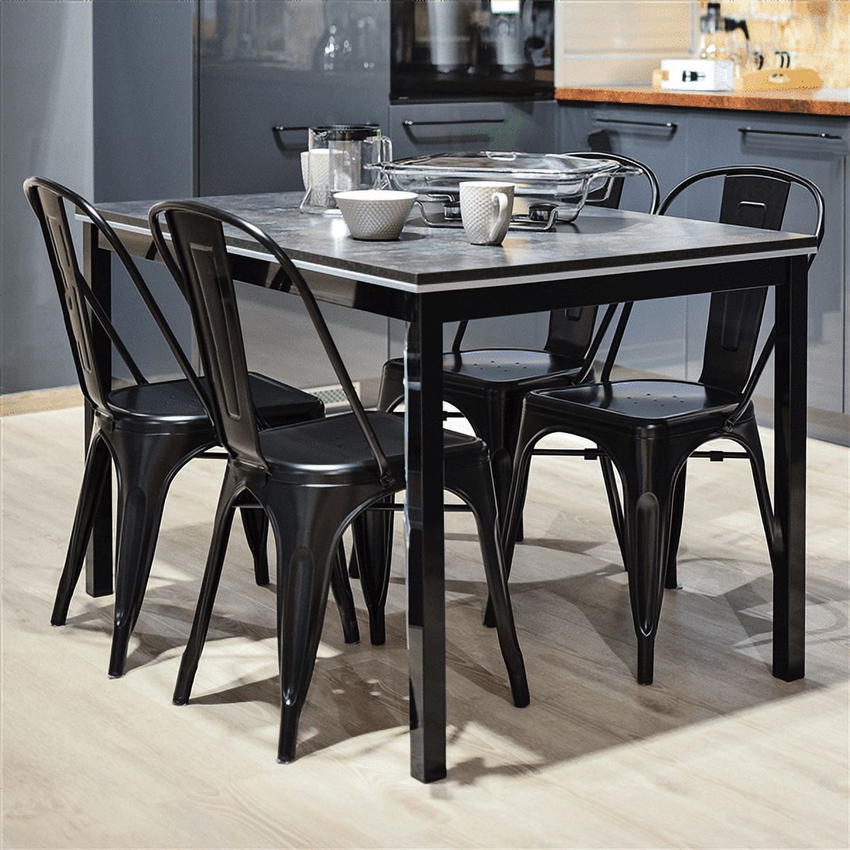 Alden Design Dining Chair, Set of 4, Black - image 3 of 7