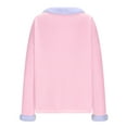 thumbnail image 6 of hotojiny Christmas Shirt for Women Cute Fuzzy Trim V Neck Patchwork Christmas Tee Pullover Long Sleeve Warm Tops, 6 of 7