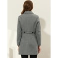 thumbnail image 4 of Abrigo de invierno para mujer Cuello de piel sintética Abrigo largo cálido Gris L, 4 of 6