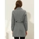 thumbnail image 4 of Abrigo de invierno para mujer Cuello de piel sintética Abrigo largo cálido Gris L, 4 of 6