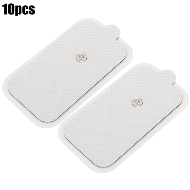 10 Uds 5x9cm/2x3.5in EMS/TENS parche de botón de fisioterapia almohadillas de electrodos de masaje de meridianos reutilizables