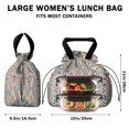thumbnail image 5 of Boho Bohemia Geometric Line Art Drawstring Lunch Bag Women - Drawstring Lunch Bag Insulated for Work Office - Stain-Resistant Large Lunchbags for Women with Multi-Pockets, 5 of 6