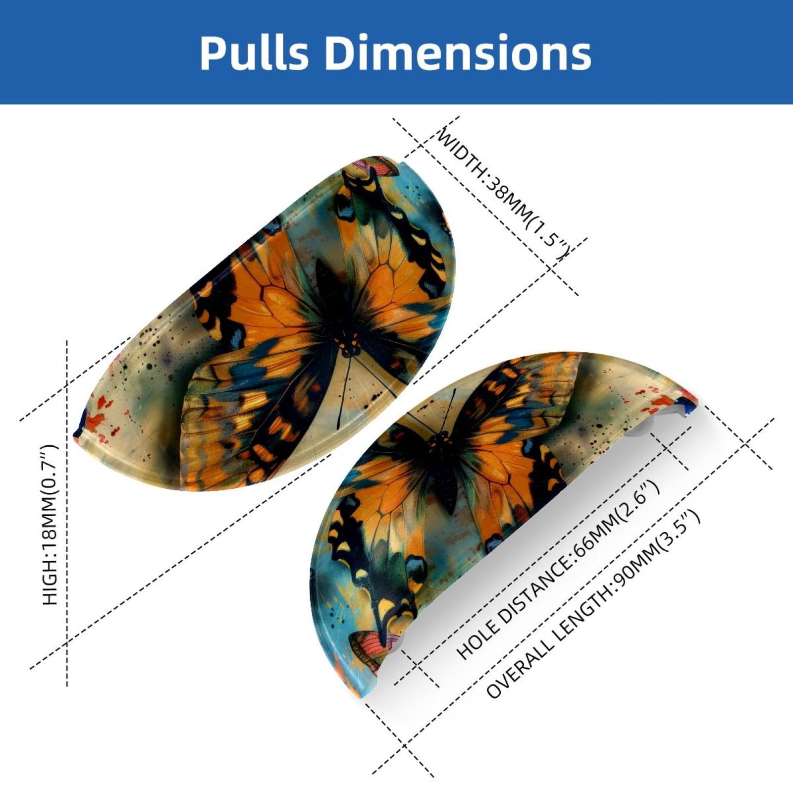 PhooArto 6 Pcs Cup Drawer Pulls, Vintage Butterfly Shell Shape Handles Cabinet Knobs for Dresser Cupboard Closet Wardrobe with Screws