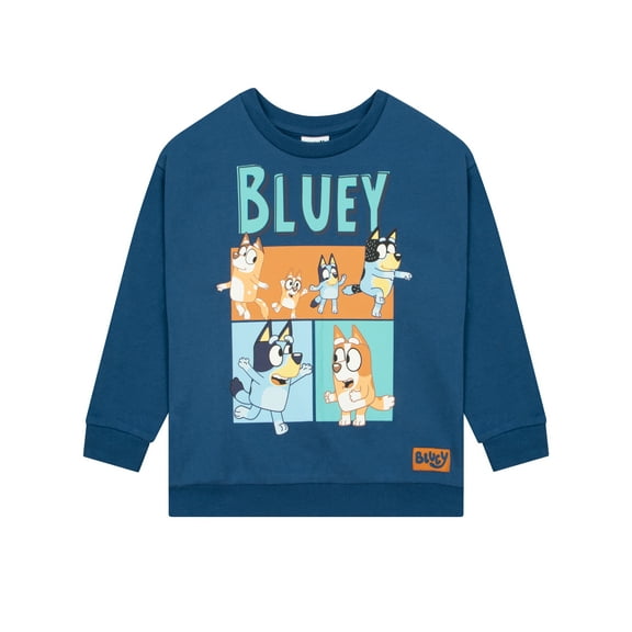 Bluey And Bingo Boys Sweatshirt Blue Sizes 2T-8