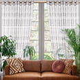 thumbnail image 4 of Deconovo 2 Panels Sheer Curtain Panels for Living Room, Moroccan Decorative Design, 52 x 63 Inch, Gray, 4 of 7