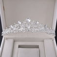 thumbnail image 2 of fastboy Exquise Strass Couronne de Mariée Style Rétro pour l'Élégance Facile et Doux à Porter en Alliage Argent, 2 of 6