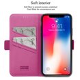 thumbnail image 2 of iPhone X Case, Mignova Genuine Leather Magnetic Closure Card Slot Wallet Case Cover with kick stand, ID & Credit Card Pockets for Apple iPhone X (Pink), 2 of 5