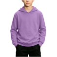 thumbnail image 2 of Tdoqot Boys Pullover Hoodie- Casual Fall Long Sleeve Loose Kids Hooded Sweatshirt Purple Size 4 Years, 2 of 8