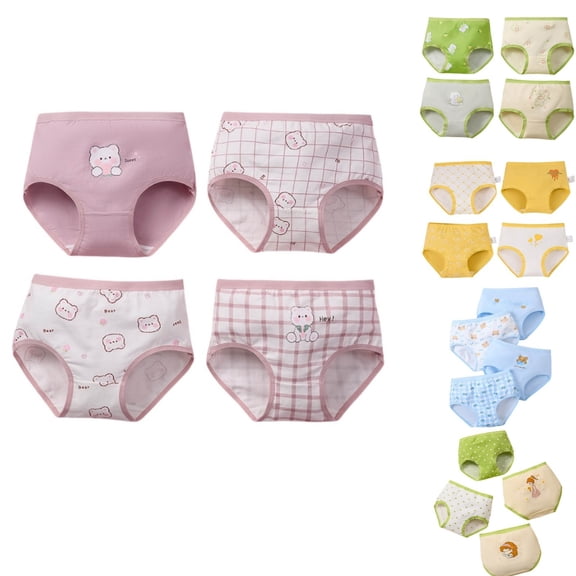 RTKFRFLM Girls Cotton Boxer Briefs Comfortable Breathable Underwear for Kids Light Purple S