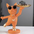 thumbnail image 4 of titular de la llave de la estatua Decoración de bandeja de estatua de perro de poliresina de escritorio decoración del hogar decorativa para llaves teléfono almacenamiento de , NARANJA, 4 of 8