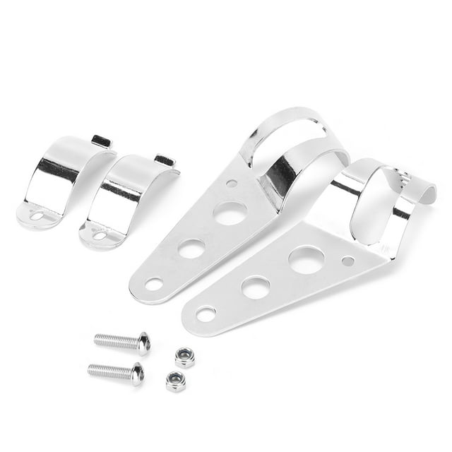 Soporte de montaje para faro de aleación de aluminio, 2 uds., soporte para motocicleta, galvanizado, plateado, grande, 1,5-2,0 pulgadas Jadeshay A