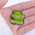 thumbnail image 3 of Cute Green Frog Enamel Brooch Lapel Pin Fashion Badge Jewelry Accessory Gift, 3 of 10