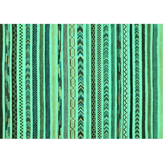 Ahgly Company Indoor Rectangle Abstract Turquoise Blue Modern Area Rugs, 7' x 9'