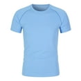 thumbnail image 4 of CCRFTGI Tshirt for Teen Girls Athletic Quick Dry Crew Neck Tshirt 2025 Summer Sky Blue Shirt Plain Short Sleeve T Shirts,Sky Blue 5-6 Years, 4 of 4