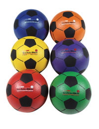 Set of 6-4 Inch Foam Soccer Balls In Assorted Colors 