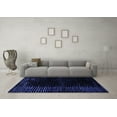 thumbnail image 3 of Ahgly Company Machine Washable Indoor Square Abstract Blue Modern Area Rugs, 5' Square, 3 of 4
