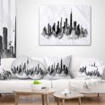 thumbnail image 4 of Designart Chicago Black Silhouette - Cityscape Painting Throw Pillow - 16x16, 4 of 5