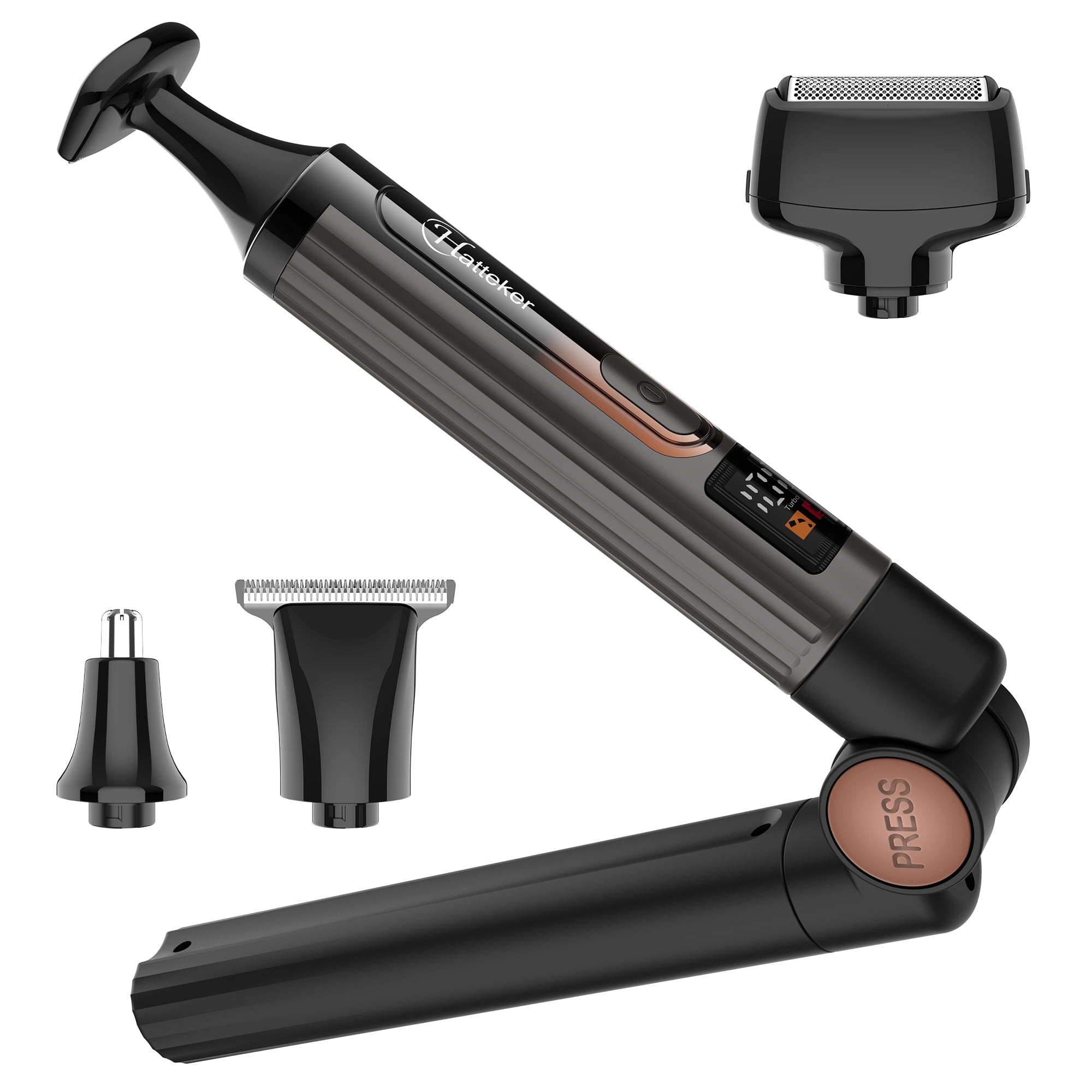 Hatteker HT-6198 4-in-1 hair clipper Men’s Back Shaver & Body Grooming Kit Full Body Hair Trimmer IPX6 Adjustable