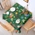 thumbnail image 2 of Green Christmas Santa and Snowman Pattern Square Tablecloth,Waterproof Square Table Cover,Wipeable Spillproof Washable Table Cover for Home Kitchen Party Decor 42"X42"(107x107cm), 2 of 6