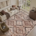 thumbnail image 2 of SIXHOME 9'x12' Area Rugs for Living Room Washable Rugs Vintage Boho Area Rug Soft Moroccan Geometric Indoor Rug for Bedroom Dining Room Office Foldable Nonslip Aztec Rug Brown, 2 of 9