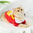 thumbnail image 3 of Warm Plush Sweater Coat Bow Tie Spring Autumn Winter Pet Costumes Pet Supplies For Small Dogs Cat Dog Clothing RED S RED TOMATO EGGS, 3 of 8