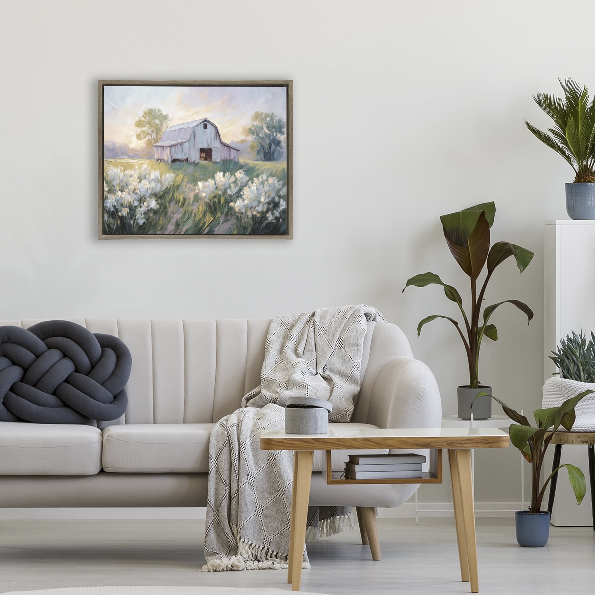 Stupell Industries Secluded Barn Landscape Brown Framed Floater Canvas Wall Art, design by Kim Allen