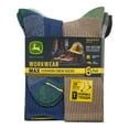 thumbnail image 6 of John Deere Men's Socks, Workwear Max Cushion Crew Socks, 6-Pack, 6 of 9