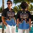 thumbnail image 3 of Psesaysky USA 250-Year Journey Mens Shorts Sleeve Shirt &Womens Sleeveless Flowy Tunic Dress Couples Matching Hawaiian Luau Outfit His and Her Topical Shirts and Dresses with Pockets-XL, 3 of 7