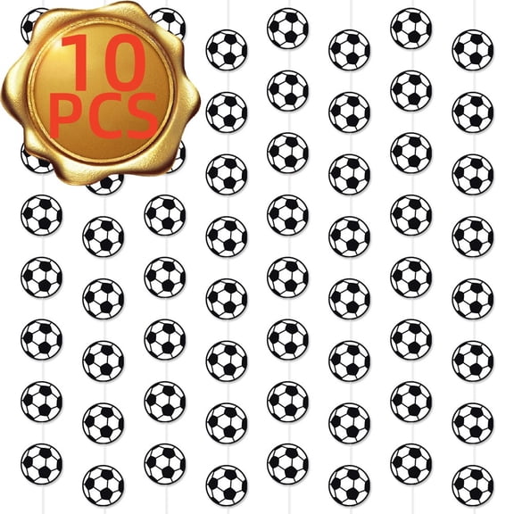 Soccer Party Banners Garland Hanging Swirls, Soccer Decorations for Soccer & Sports Birthday Party Supplies, 10 Pcs