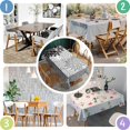 thumbnail image 4 of Black Floral and Petal Pattern Rectangle Tablecloth 60"x84",Waterproof Polyester Rectangle Table Cloth, Wipeable Spillproof Polyester Tablecloth for Dining, Camping, Indoor and Outdoor, 4 of 5