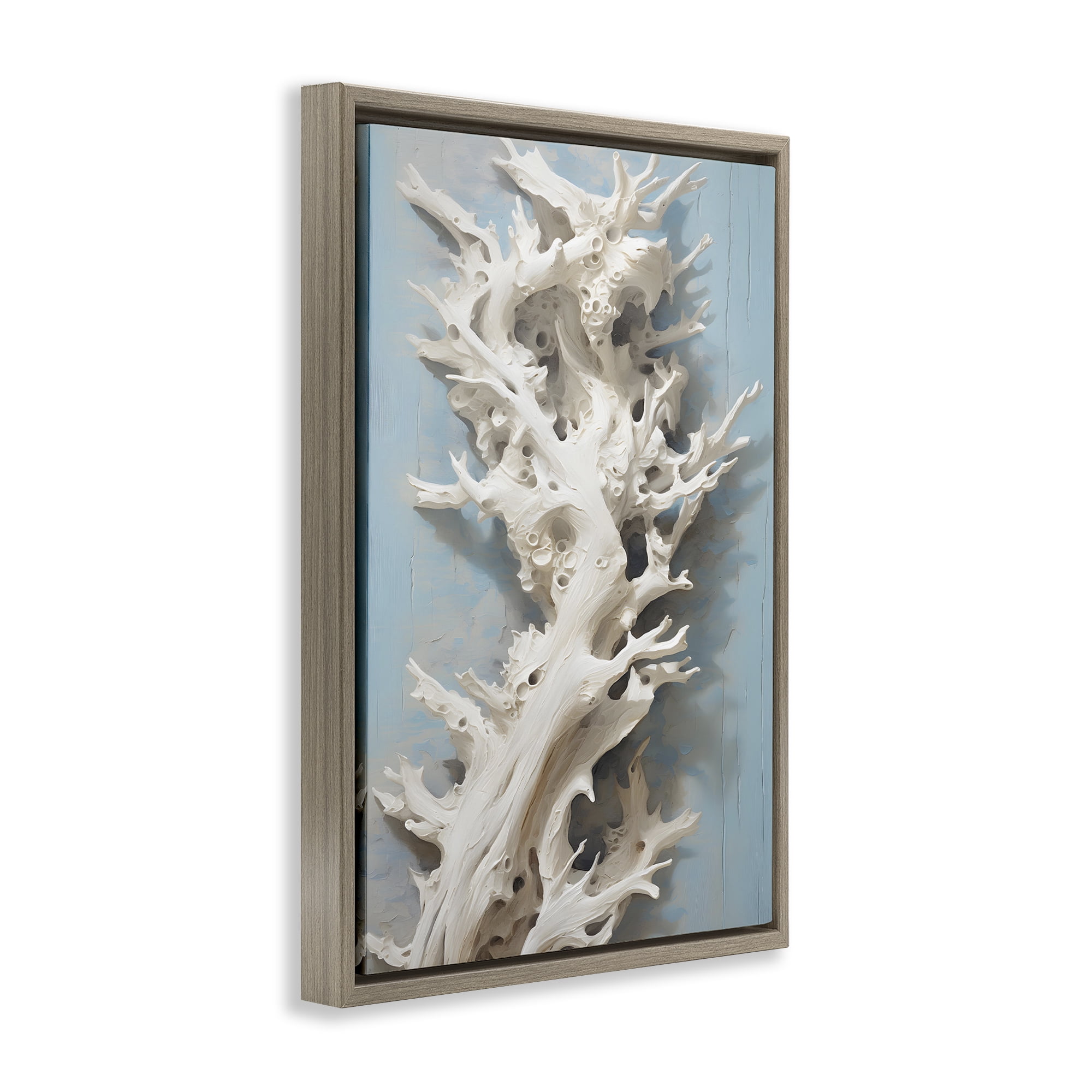 Stupell Industries Winding Spiney Coral Animals & Insects Painting Brown Floater Framed Canvas Art Print Wall Art, 17 x 25