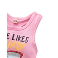 thumbnail image 4 of hirigin Baby Boys Tracksuit Letters Print Vest + Elastic Waist Beach Shorts, 4 of 9