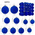 thumbnail image 4 of Hvmvliv 46-Piece Velvet Flocked Christmas Ball Ornaments Plastic Xmas Tree Decorations Bulk Set Holiday Hanging Decor Blue, 4 of 6