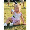 thumbnail image 5 of Cjfdfy Baby Girls Boys Golf Outfit Newborn Baby Girl Boy Summer Clothes 0 3 6 12 18 Months Bubble Romper Sleeveless Shoulder Bow Bodysuit Striped Golf Theme Embroidery Jumpsuit, 5 of 9