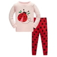 thumbnail image 2 of WIBACKER 1-10 Year Girls' 2-Piece Pajamas Set Long Sleeve Sleepwear Pjs 100% Cotton For Kids and Toddler Girls - Ladybug, 2 of 9