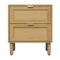 thumbnail image 3 of Sango Orre Brown 2-Drawer Nightstand, Rattan Panels and Cylindrical Legs, 3 of 7