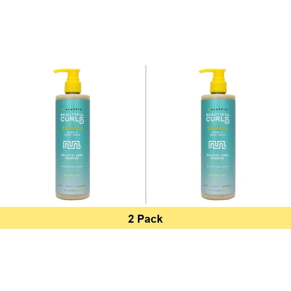 Alaffia Beautiful Curls Curl Enhancing Sulfate Free Shampoo, 12 Oz - 2 Pack