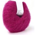 thumbnail image 1 of Fil de Laine Angora Doux Tricoté Long avec Crochet Populaire pour Tissage DIY (Rouge Foncé), 1 of 5