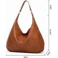 thumbnail image 7 of CoCopeanut Hobo Tote Bag for Women Soft Faux Leather Shoulder Bag Retro Satchel Zipper Closure Handbag Large Capacity Purse, 7 of 7