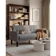 thumbnail image 3 of LAZZO 62" Loveseat Sofa, Linen Fabric Tufted Couch with USB Charging Ports and Cup Holders, Light Gray, 3 of 7