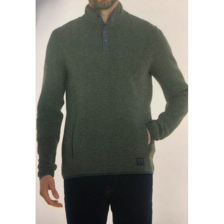 Gerry Men s Ottoman Snap Front Pullover Olive Heather Medium NEW Walmart