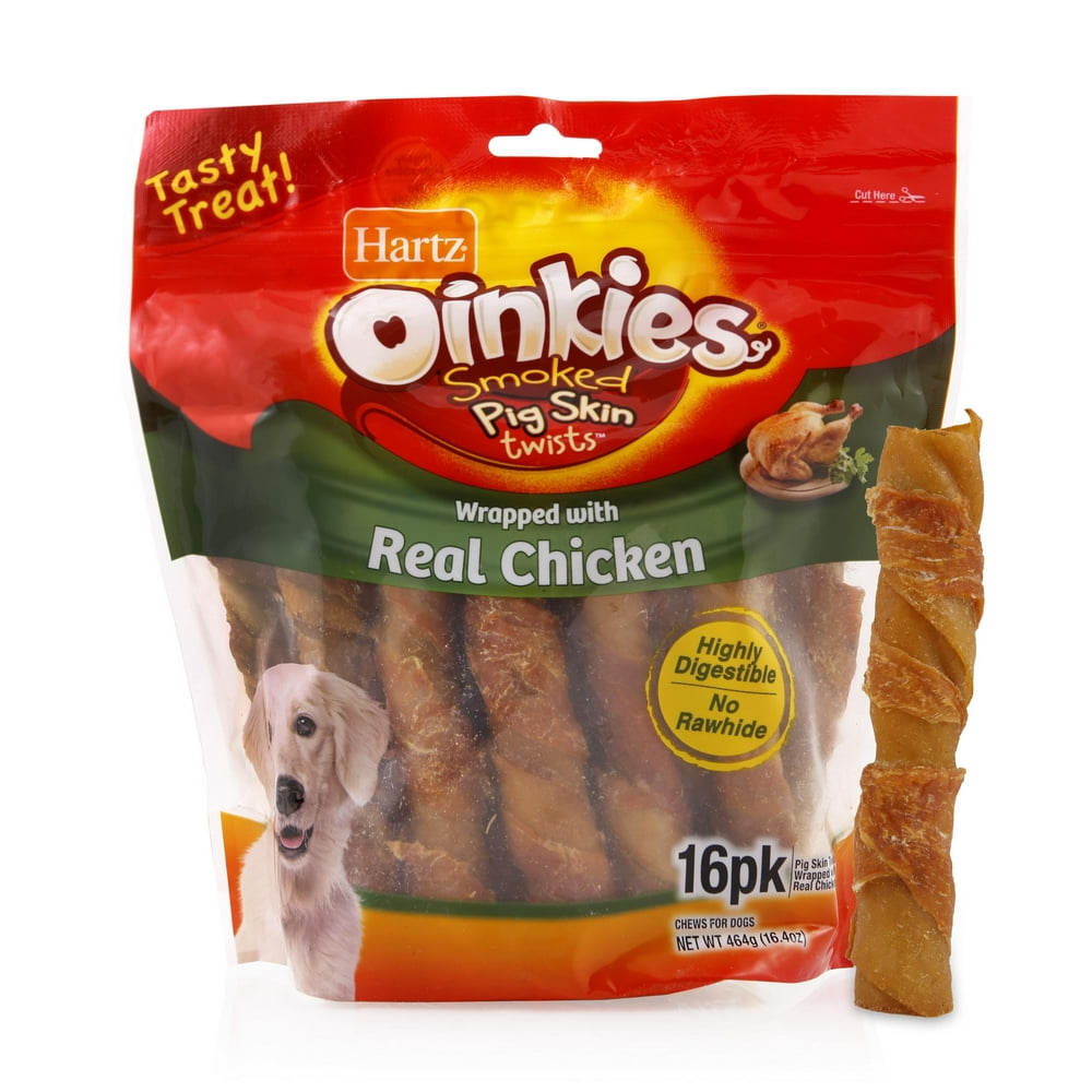 Hartz Oinkies Rawhide Free ChickenWrapped Dog Treats, 16.4 Oz. (16