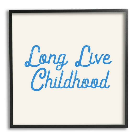 Stupell Industries Long Live Childhood Phrase Graphic Art Black Framed Art Print Wall Art, Design by Lil' Rue