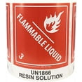 thumbnail image 1 of Red UN1866 Hazardous Flammable Liquid Resin Solution Class 3 Shipping Labels | 4 x 4.75" inches - 500 Pack, 1 of 4