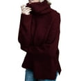 thumbnail image 2 of Aoochasliy Womens Sweaters Pullover Trendy Solid Loose Turtleneck knitting, 2 of 3