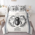 thumbnail image 1 of Erosebridal Lit en Sac 3D Abeille Taille Complète, Ensemble de Lit Miel Frais, Décor Animal Rustique, Réversible 7 Pcs, 1 of 5