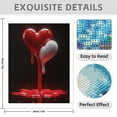 thumbnail image 3 of Diamond Art Kits for Adults - 5d Red White Heart Dripping Art Diamond Painting for Adults, Diamond Art for Adults Beginners, Diamond Painting Kits for Adults for Home Wall Decor, 3 of 7